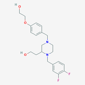 molecular formula C22H28F2N2O3 B3805111 2-{1-(3,4-difluorobenzyl)-4-[4-(2-hydroxyethoxy)benzyl]-2-piperazinyl}ethanol 