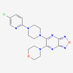 molecular formula C17H19ClN8O2 B3805115 5-[4-(5-chloro-2-pyridinyl)-1-piperazinyl]-6-(4-morpholinyl)[1,2,5]oxadiazolo[3,4-b]pyrazine 