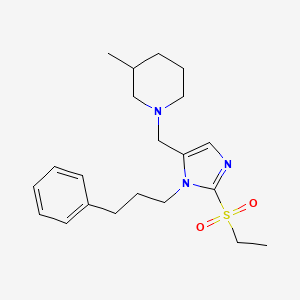 molecular formula C21H31N3O2S B3805128 1-{[2-(ethylsulfonyl)-1-(3-phenylpropyl)-1H-imidazol-5-yl]methyl}-3-methylpiperidine 