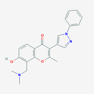 molecular formula C22H21N3O3 B380513 8-[(dimethylamino)methyl]-7-hydroxy-2-methyl-3-(1-phenyl-1H-pyrazol-4-yl)-4H-chromen-4-one 