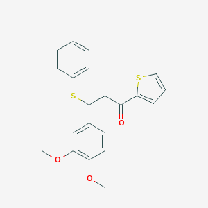 molecular formula C22H22O3S2 B380514 3-(3,4-Dimethoxyphenyl)-3-[(4-methylphenyl)sulfanyl]-1-(thiophen-2-yl)propan-1-one CAS No. 315234-99-2
