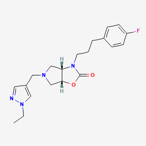 molecular formula C20H25FN4O2 B3805150 (3aS*,6aR*)-5-[(1-ethyl-1H-pyrazol-4-yl)methyl]-3-[3-(4-fluorophenyl)propyl]hexahydro-2H-pyrrolo[3,4-d][1,3]oxazol-2-one 