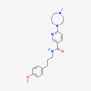 molecular formula C22H30N4O2 B3805153 N-[3-(4-methoxyphenyl)propyl]-6-(4-methyl-1,4-diazepan-1-yl)nicotinamide 