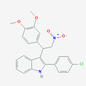 molecular formula C24H21ClN2O4 B380516 2-(4-chlorophenyl)-3-[1-(3,4-dimethoxyphenyl)-2-nitroethyl]-1H-indole CAS No. 315235-06-4
