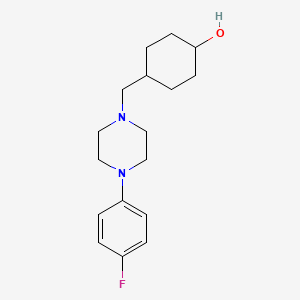 molecular formula C17H25FN2O B3805162 trans-4-{[4-(4-fluorophenyl)-1-piperazinyl]methyl}cyclohexanol bis(trifluoroacetate) (salt) 