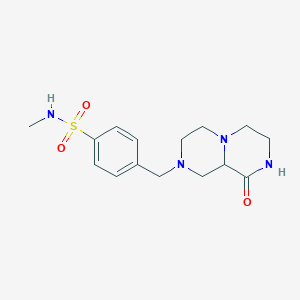 molecular formula C15H22N4O3S B3805168 N-methyl-4-[(9-oxooctahydro-2H-pyrazino[1,2-a]pyrazin-2-yl)methyl]benzenesulfonamide 