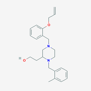 molecular formula C24H32N2O2 B3805187 2-[4-[2-(allyloxy)benzyl]-1-(2-methylbenzyl)-2-piperazinyl]ethanol 