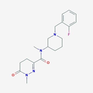molecular formula C19H25FN4O2 B3805189 N-[1-(2-fluorobenzyl)-3-piperidinyl]-N,1-dimethyl-6-oxo-1,4,5,6-tetrahydro-3-pyridazinecarboxamide 