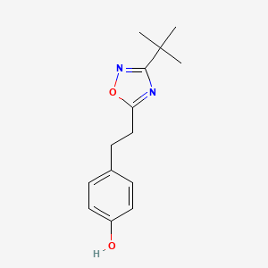 molecular formula C14H18N2O2 B3805196 4-[2-(3-tert-butyl-1,2,4-oxadiazol-5-yl)ethyl]phenol 