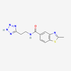 molecular formula C12H12N6OS B3805205 2-methyl-N-[2-(1H-tetrazol-5-yl)ethyl]-1,3-benzothiazole-5-carboxamide 