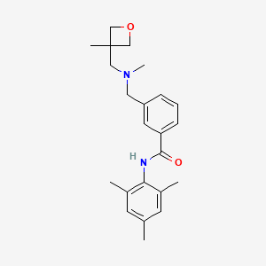 molecular formula C23H30N2O2 B3805213 N-mesityl-3-({methyl[(3-methyloxetan-3-yl)methyl]amino}methyl)benzamide 