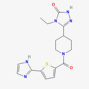 molecular formula C17H20N6O2S B3805222 4-ethyl-5-(1-{[5-(1H-imidazol-2-yl)-2-thienyl]carbonyl}piperidin-4-yl)-2,4-dihydro-3H-1,2,4-triazol-3-one 