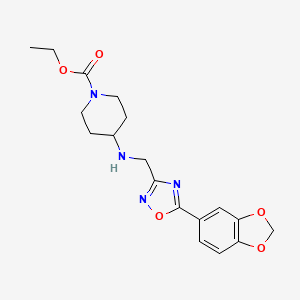 molecular formula C18H22N4O5 B3805224 ethyl 4-({[5-(1,3-benzodioxol-5-yl)-1,2,4-oxadiazol-3-yl]methyl}amino)piperidine-1-carboxylate 