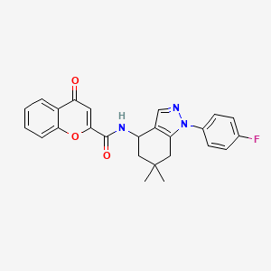 N-[1-(4-fluorophenyl)-6,6-dimethyl-4,5,6,7-tetrahydro-1H-indazol-4-yl]-4-oxo-4H-chromene-2-carboxamide