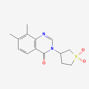 molecular formula C14H16N2O3S B3805235 3-(1,1-dioxidotetrahydro-3-thienyl)-7,8-dimethylquinazolin-4(3H)-one 