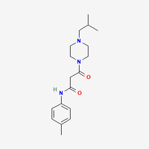 molecular formula C18H27N3O2 B3805257 3-(4-isobutylpiperazin-1-yl)-N-(4-methylphenyl)-3-oxopropanamide 