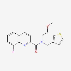 molecular formula C18H17FN2O2S B3805280 8-fluoro-N-(2-methoxyethyl)-N-(3-thienylmethyl)quinoline-2-carboxamide 