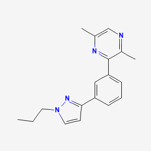 molecular formula C18H20N4 B3805284 2,5-dimethyl-3-[3-(1-propyl-1H-pyrazol-3-yl)phenyl]pyrazine 
