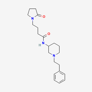 molecular formula C21H31N3O2 B3805293 4-(2-oxo-1-pyrrolidinyl)-N-[1-(2-phenylethyl)-3-piperidinyl]butanamide 