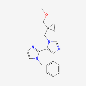 molecular formula C19H22N4O B3805314 3'-{[1-(methoxymethyl)cyclopropyl]methyl}-1-methyl-5'-phenyl-1H,3'H-2,4'-biimidazole 