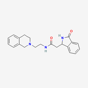 molecular formula C21H23N3O2 B3805335 N-[2-(3,4-dihydroisoquinolin-2(1H)-yl)ethyl]-2-(3-oxo-2,3-dihydro-1H-isoindol-1-yl)acetamide 