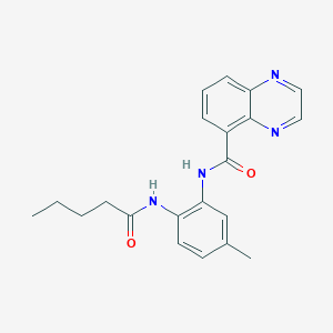 molecular formula C21H22N4O2 B3805340 N-[5-methyl-2-(pentanoylamino)phenyl]quinoxaline-5-carboxamide 