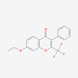 molecular formula C18H13F3O3 B380536 7-Ethoxy-3-phenyl-2-(trifluoromethyl)chromen-4-one CAS No. 315233-81-9
