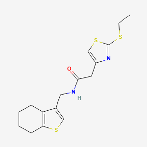 molecular formula C16H20N2OS3 B3805375 2-[2-(ethylthio)-1,3-thiazol-4-yl]-N-(4,5,6,7-tetrahydro-1-benzothien-3-ylmethyl)acetamide 