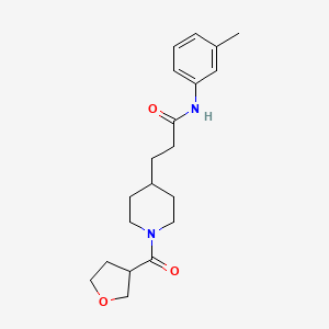 molecular formula C20H28N2O3 B3805409 N-(3-methylphenyl)-3-[1-(tetrahydro-3-furanylcarbonyl)-4-piperidinyl]propanamide 