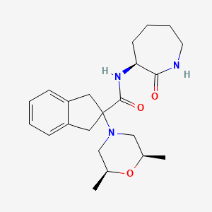 2-[(2R,6S)-2,6-dimethyl-4-morpholinyl]-N-[(3S)-2-oxo-3-azepanyl]-2-indanecarboxamide