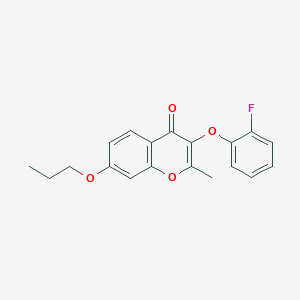 molecular formula C19H17FO4 B380544 3-(2-fluorophenoxy)-2-methyl-7-propoxy-4H-chromen-4-one 