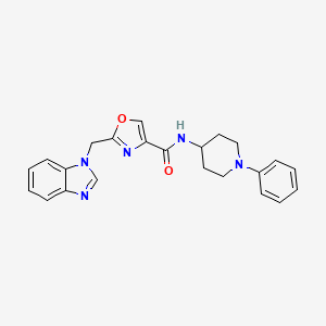 molecular formula C23H23N5O2 B3805440 2-(1H-benzimidazol-1-ylmethyl)-N-(1-phenyl-4-piperidinyl)-1,3-oxazole-4-carboxamide 