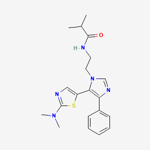 molecular formula C20H25N5OS B3805447 N-(2-{5-[2-(dimethylamino)-1,3-thiazol-5-yl]-4-phenyl-1H-imidazol-1-yl}ethyl)-2-methylpropanamide 