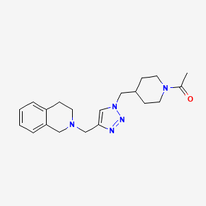 molecular formula C20H27N5O B3805450 2-({1-[(1-acetylpiperidin-4-yl)methyl]-1H-1,2,3-triazol-4-yl}methyl)-1,2,3,4-tetrahydroisoquinoline 