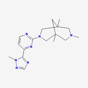 molecular formula C17H25N7 B3805462 1,3,5-trimethyl-7-[4-(1-methyl-1H-1,2,4-triazol-5-yl)pyrimidin-2-yl]-3,7-diazabicyclo[3.3.1]nonane 