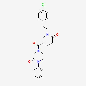 molecular formula C24H26ClN3O3 B3805491 4-({1-[2-(4-chlorophenyl)ethyl]-6-oxo-3-piperidinyl}carbonyl)-1-phenyl-2-piperazinone 