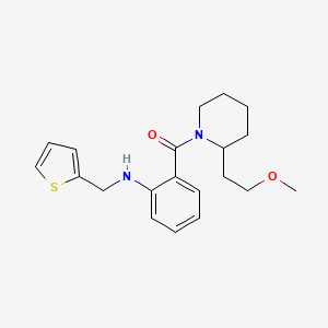 molecular formula C20H26N2O2S B3805494 (2-{[2-(2-methoxyethyl)piperidin-1-yl]carbonyl}phenyl)(2-thienylmethyl)amine 