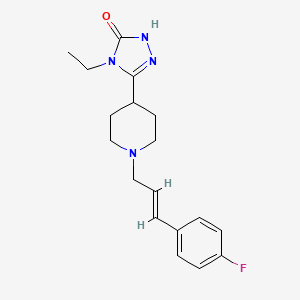 molecular formula C18H23FN4O B3805499 4-ethyl-5-{1-[(2E)-3-(4-fluorophenyl)prop-2-en-1-yl]piperidin-4-yl}-2,4-dihydro-3H-1,2,4-triazol-3-one 