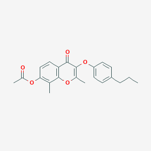 molecular formula C22H22O5 B380550 2,8-dimethyl-4-oxo-3-(4-propylphenoxy)-4H-chromen-7-yl acetate 