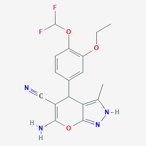 6-Amino-4-[4-(difluoromethoxy)-3-ethoxyphenyl]-3-methyl-2,4-dihydropyrano[2,3-c]pyrazole-5-carbonitrile