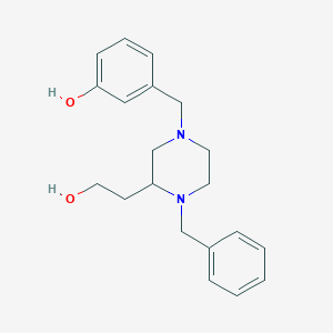 molecular formula C20H26N2O2 B3805515 3-{[4-benzyl-3-(2-hydroxyethyl)-1-piperazinyl]methyl}phenol 