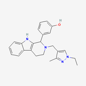 3-{2-[(1-ethyl-3-methyl-1H-pyrazol-4-yl)methyl]-2,3,4,9-tetrahydro-1H-beta-carbolin-1-yl}phenol