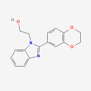 molecular formula C17H16N2O3 B3805535 2-[2-(2,3-dihydro-1,4-benzodioxin-6-yl)-1H-benzimidazol-1-yl]ethanol 