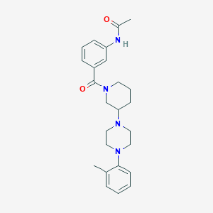 molecular formula C25H32N4O2 B3805554 N-[3-({3-[4-(2-methylphenyl)-1-piperazinyl]-1-piperidinyl}carbonyl)phenyl]acetamide 