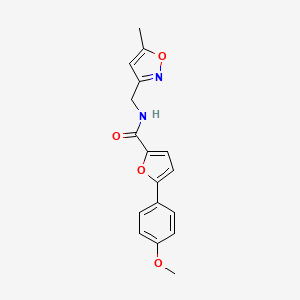 molecular formula C17H16N2O4 B3805556 5-(4-methoxyphenyl)-N-[(5-methyl-3-isoxazolyl)methyl]-2-furamide 