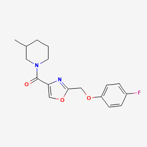 molecular formula C17H19FN2O3 B3805566 1-({2-[(4-fluorophenoxy)methyl]-1,3-oxazol-4-yl}carbonyl)-3-methylpiperidine 