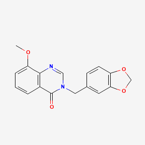 molecular formula C17H14N2O4 B3805568 3-(1,3-benzodioxol-5-ylmethyl)-8-methoxyquinazolin-4(3H)-one 