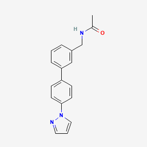 molecular formula C18H17N3O B3805586 N-{[4'-(1H-pyrazol-1-yl)biphenyl-3-yl]methyl}acetamide 