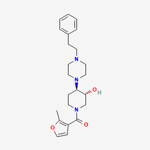 (3R*,4R*)-1-(2-methyl-3-furoyl)-4-[4-(2-phenylethyl)-1-piperazinyl]-3-piperidinol