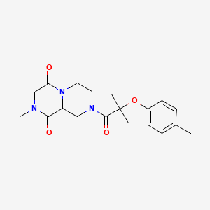 molecular formula C19H25N3O4 B3805625 2-methyl-8-[2-methyl-2-(4-methylphenoxy)propanoyl]tetrahydro-2H-pyrazino[1,2-a]pyrazine-1,4(3H,6H)-dione 